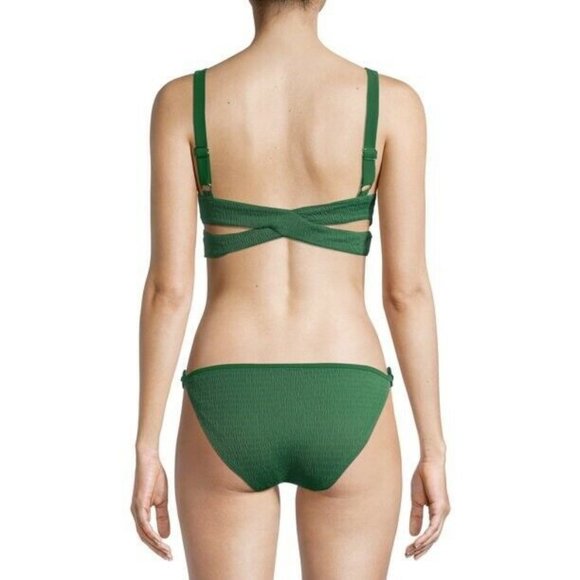 Ymi Womens Smocked Crisscross Two-Piece Swimsuit - Picture 3 of 7